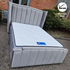 Marquise Ottoman Double Bed 4ft 6in - Soft Grey