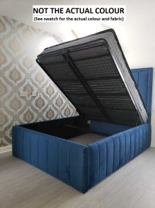 Milan Fabric Ottoman SUPER King Size Bed 6ft - Plush Charcoal