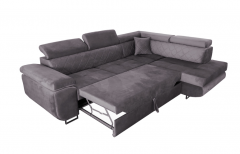 Natalia Fabric Corner Sofa bed LHF - Grey