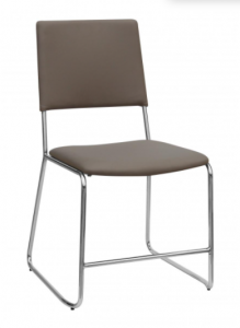 Nevis Pu Chairs - Taupe & Chrome