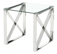 Ningbo Clear Glass Lamp Table - Silver