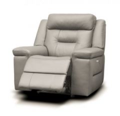 Osbourne Leather 1 Seater Recliner Sofa - Taupe Grey