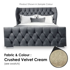 Oxford Wingback Crushed Velvet Cream