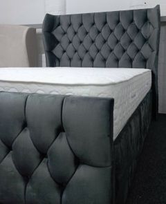 Oxford Wingback Fabric Single Bed 3ft