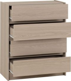 PARIS 4 DRAWER CHEST - SMOKED ASH EFFECT