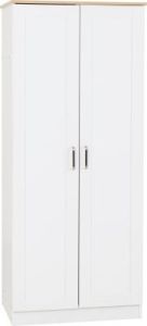 Portland 2 Door Wardrobe - White/Oak Effect