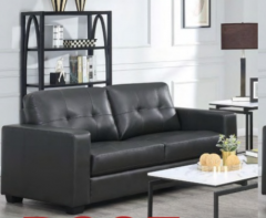 Rose Leather 3 Seater Sofa - Dark Grey 