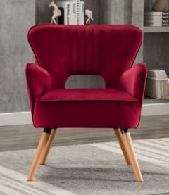 Ruby Fabric Leisure Chair - Viola Crimson