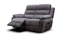 Urban Fabric 2 Seater Recliner Sofa 2RR - Grey / Charcoal