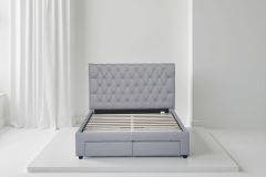 Shoreditch Storage Bed With Drawers - Light Grey