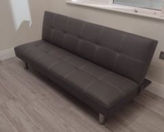 Social Sofa Bed - Grey Faux Leather