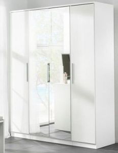 Topline Robe with two Mirrors 4 Door - White