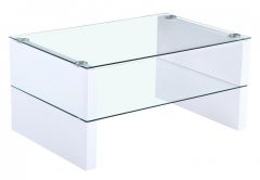 Truro Coffee Table - White High Gloss/Clear Glass