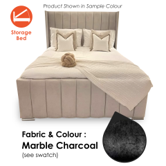 Zaragoza Marble Charcoal-4'6ft - Double-Ottoman