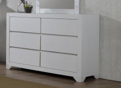 Zircon 6 Drawer Dresser - White