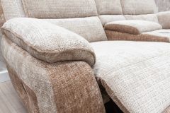 Durban Fabric 2 Seater Power Recliner with Console - Bone/bisque