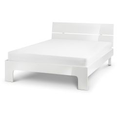 Manhattan High Gloss Bed - White