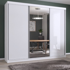 Luxxe Sliding Wardrobe 2.5m - White Gloss