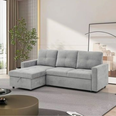 Lilly - Corner Sofa Bed - Grey