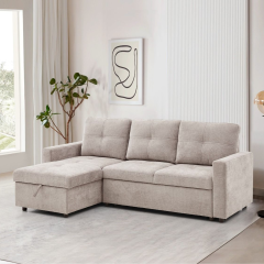 Lilly - Corner Sofa Bed - Beige