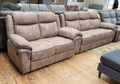 Luca Fabric Manual Recliner Suite 3+2 - Brown