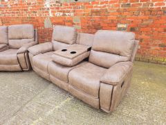 Oxford Fabric Recliner Suite 3+1+1 - Sand Stone