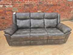 Luca Manual Recliner 3 Seater - Grey