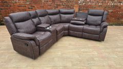 Stanley Fabric Corner Sofa - Espresso 