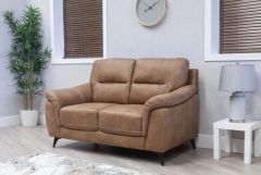 Abbie Fabric 2 Seater - Saddle