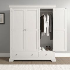 Bordeaux 3 Door Wardrobe 1.62M - Ivory