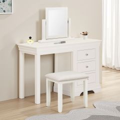 BORDEAUX DRESSING TABLE STOOL - IVORY/OAT FABRIC