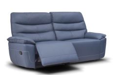 Cadiz Leather Recliner Suite 3+2 - Smoke Blue