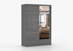 Florence Mirrored Sliding 1.5 Wardrobe – Grey