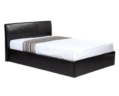 Fusion Leather Small Double Bed - 4ft - Black