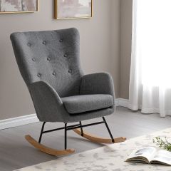 Hayden Fabric Rocking Chair - Dark Grey
