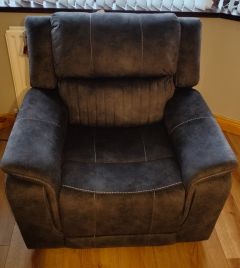 Washington Fabric 1 Seater  Power Recliner Sofa - Dark grey