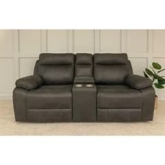 Kingsley Fabric 2 Seater Recliner Sofa - Grey