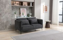 Landon Fabric 2 Seater Sofa - Dark Grey