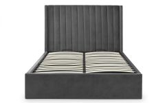 Langham Scalloped Headboard Storage Bed - Grey