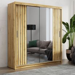 Mollie Sliding Wardrobe 2m - Wotan Oak