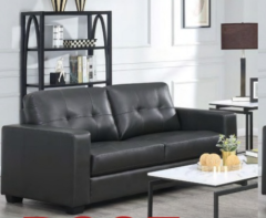 Rose Leather 3 Seater Sofa - Black