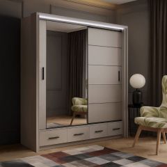 Rubelle Sliding Wardrobe 2m - Clay