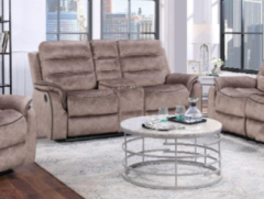 Hamilton Fabric Recliner 2 Seater with Console - Sand