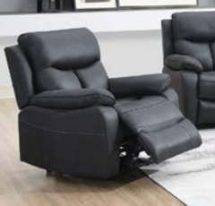 Conrad Recliner 1 Seater with Rocker Swivel - Steel Blue