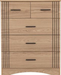 Tessa 3+2 Drawer Chest - Natural Oak Effect 