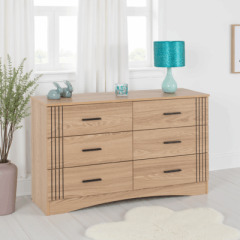 Tessa 6 Drawer Chest - Natural Oak Effect