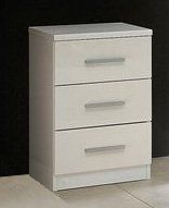 Topline Bedside 3 Drawer - White