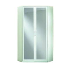Click Mirrored Corner 1.2m Wardrobe - White