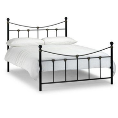 Rebecca Bed - Satin Black/Antique Gold