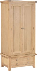 Windsor 2 Door 1 Drawer Wardrobe 0.9M - Natural Oak